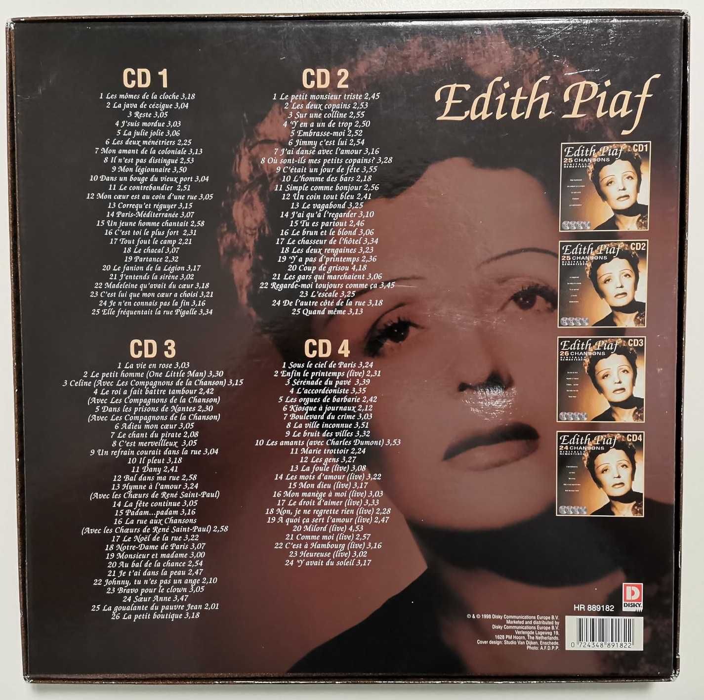 Colectânea de 4 CD's Édith Piaf 100 Chansons