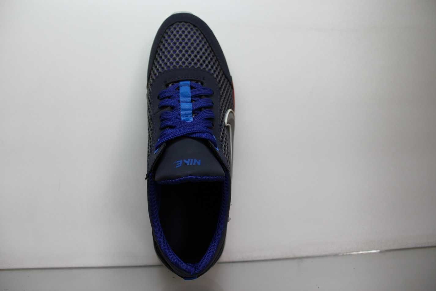Nike стильные синие кроссовки кеды мокасины кросівки сетка (код:24син)