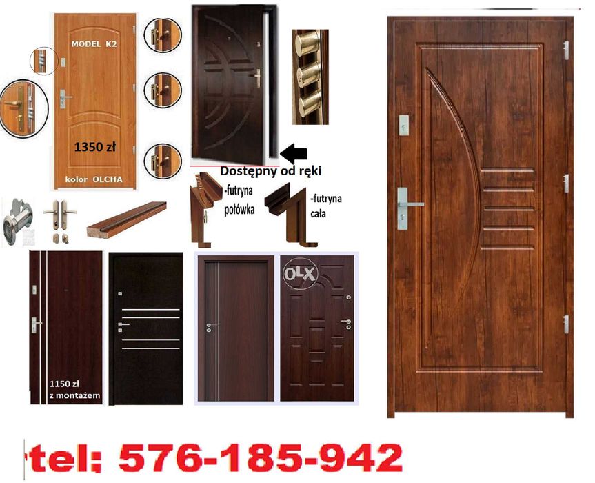 Drzwi antywłamaniowe zewnętrzne wejściowe z montażem akustyczne