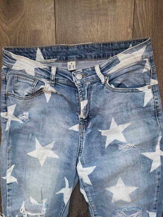 Spodnie z dziurami gwiazdy dzinsowe 36