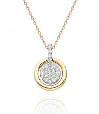 Золотое ожерелье с бриллиантами 14K / золотая цепочка с кулоном