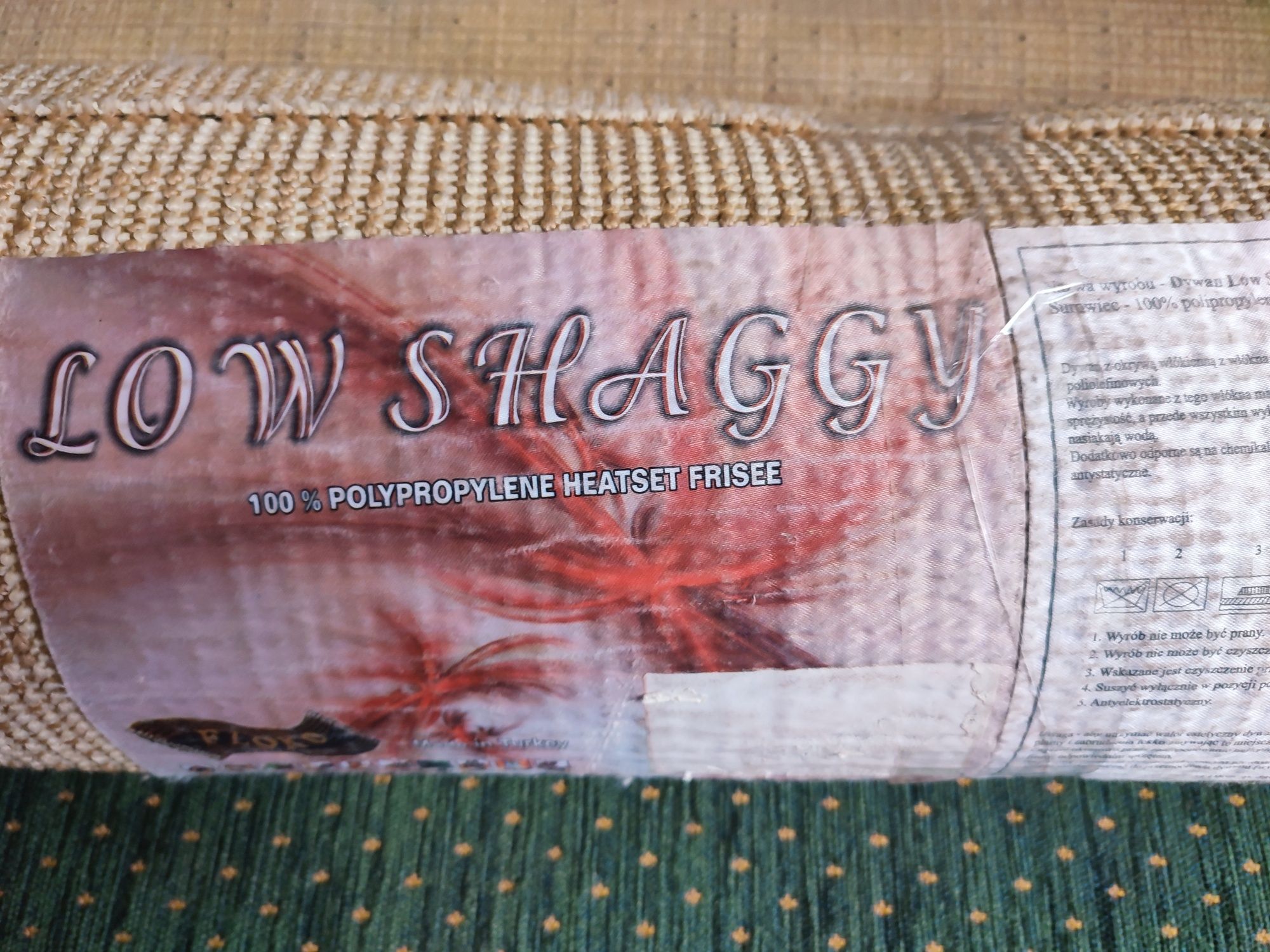 Piękny dywan Shaggy 78x140cm beżowo biało brązowy