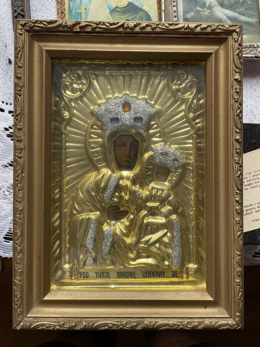 Obraz, ikona przedstawiająca Matkę Boską Częstochowską (dewocjonalia)
