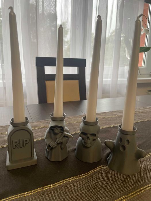 Halloweenowy zestaw świeczników (świeczki pod wymiar GRATIS)
