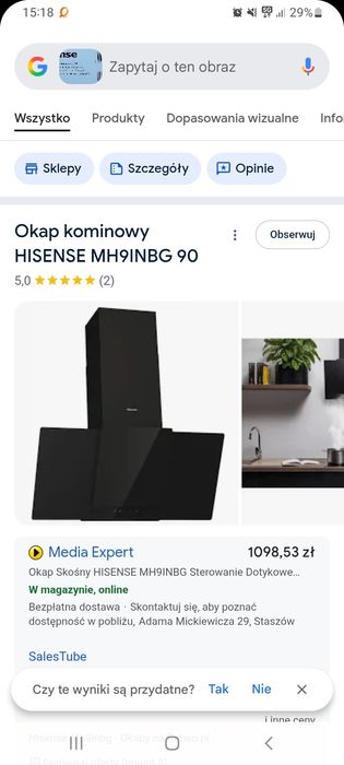 Nowy okap hisense 90cm