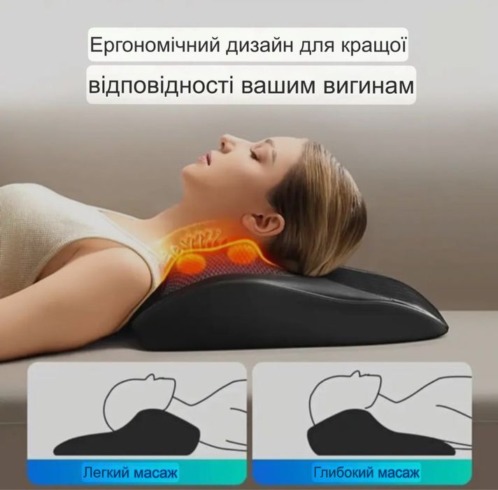 Подушка масажер для шиї, спини та всього тіла на акумуляторі