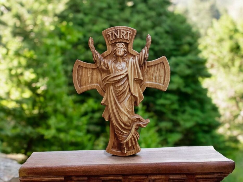 3d різьба Хрест Святе серце Ісуса