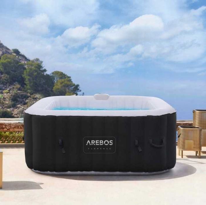 Arebos Nadmuchiwane jacuzzi całoroczne 154x154 4 os 130 dysz ogrzewani
