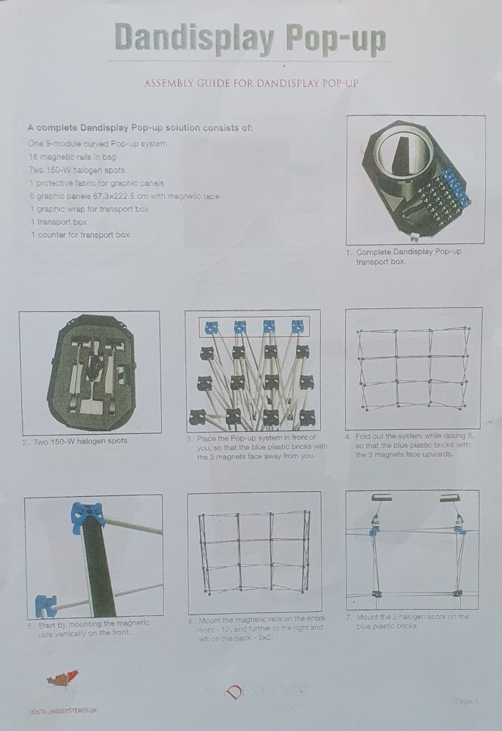 Mobilny system reklamowy X-Display Pop-up - ścianka łukowa z stolikiem