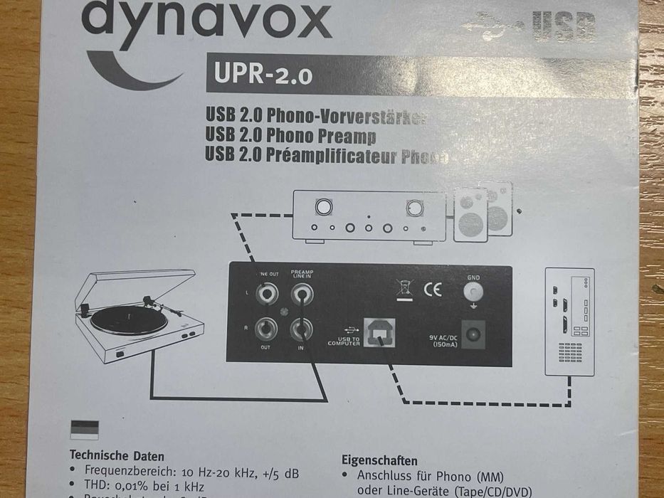 Dynavox Przedwzmacniacz Upr-2.0 Dygitalizacja płyt na komputer