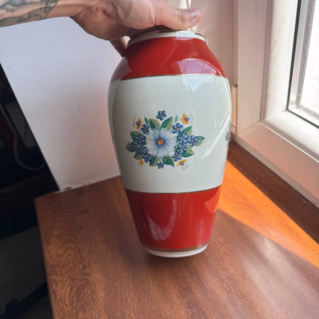 Wazon w kwiaty Porcelana Chodzież lata 60 te