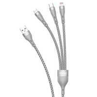 Kabel Dudao 3w1 Usb - Lightning / microUSB / Usb Typ C 65w 1,2m szary