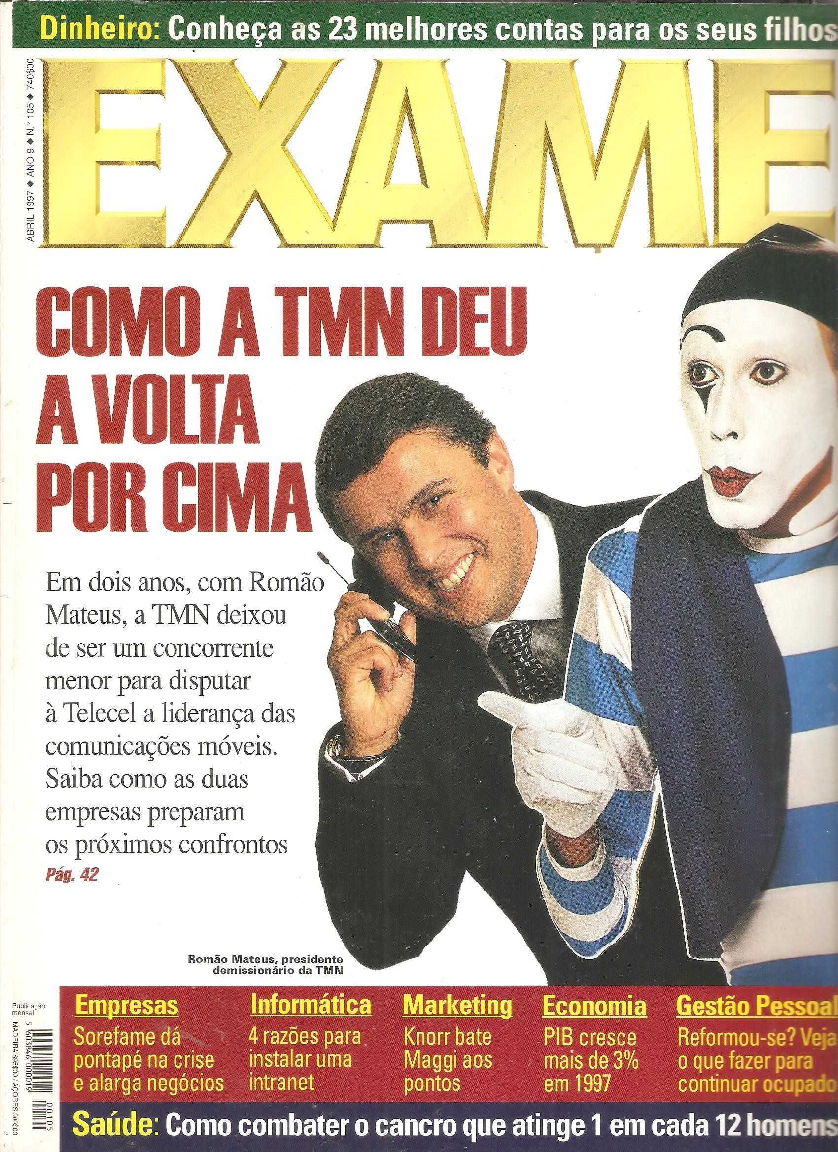 o Mimo da TMN 1997 na capa da revista Exame