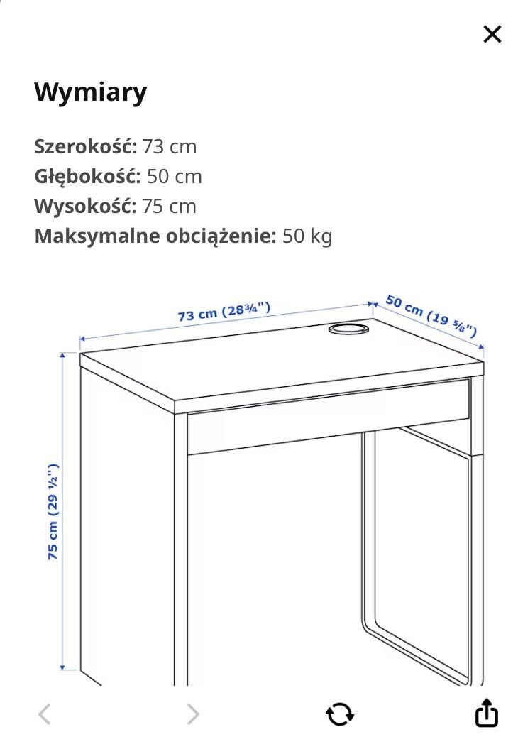 Biurko Micke Ikea 73/50