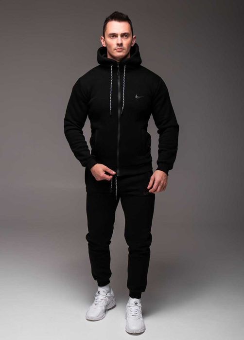 Спортивний костюм чоловічий утеплений на флісі Nike чорний
