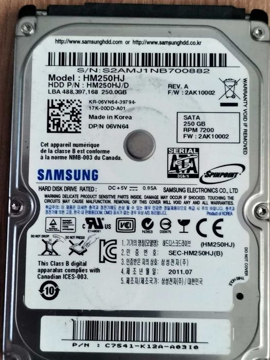 HDD 250GB Samsung 250GB