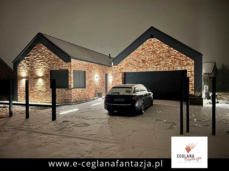 Cegła na Ścianę Elewacje Płytki Ceglane Dekoracyjne Ozdobne Lico Cegły