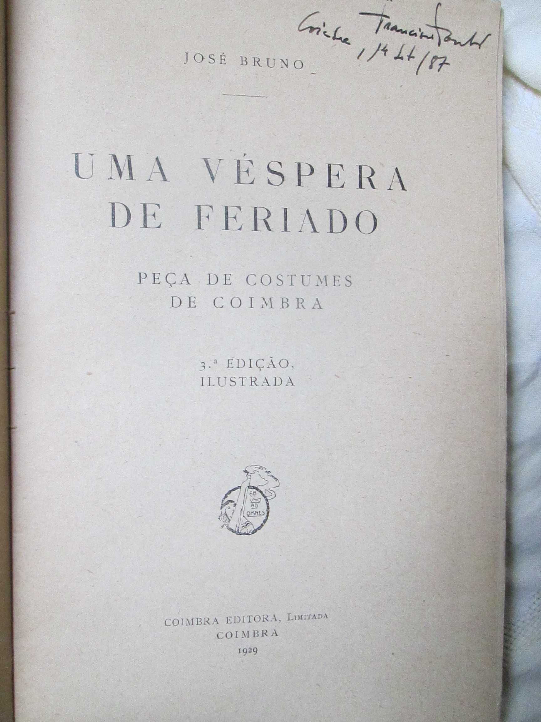 Uma Véspera de Feriado, edição de 1929 sobre Coimbra académica