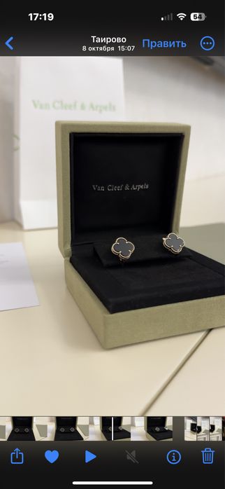 Серьги Van Cleef Vintage Alhambra