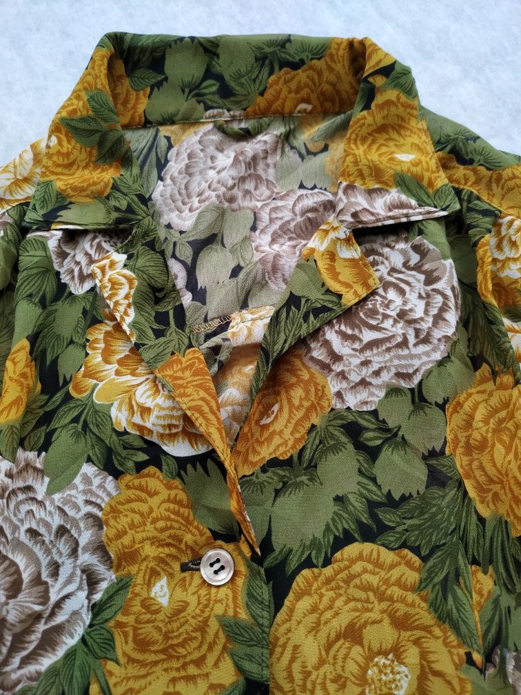 Koszula damska, Max Mara, vintage, M, krótki rękaw, kwiaty, wzór