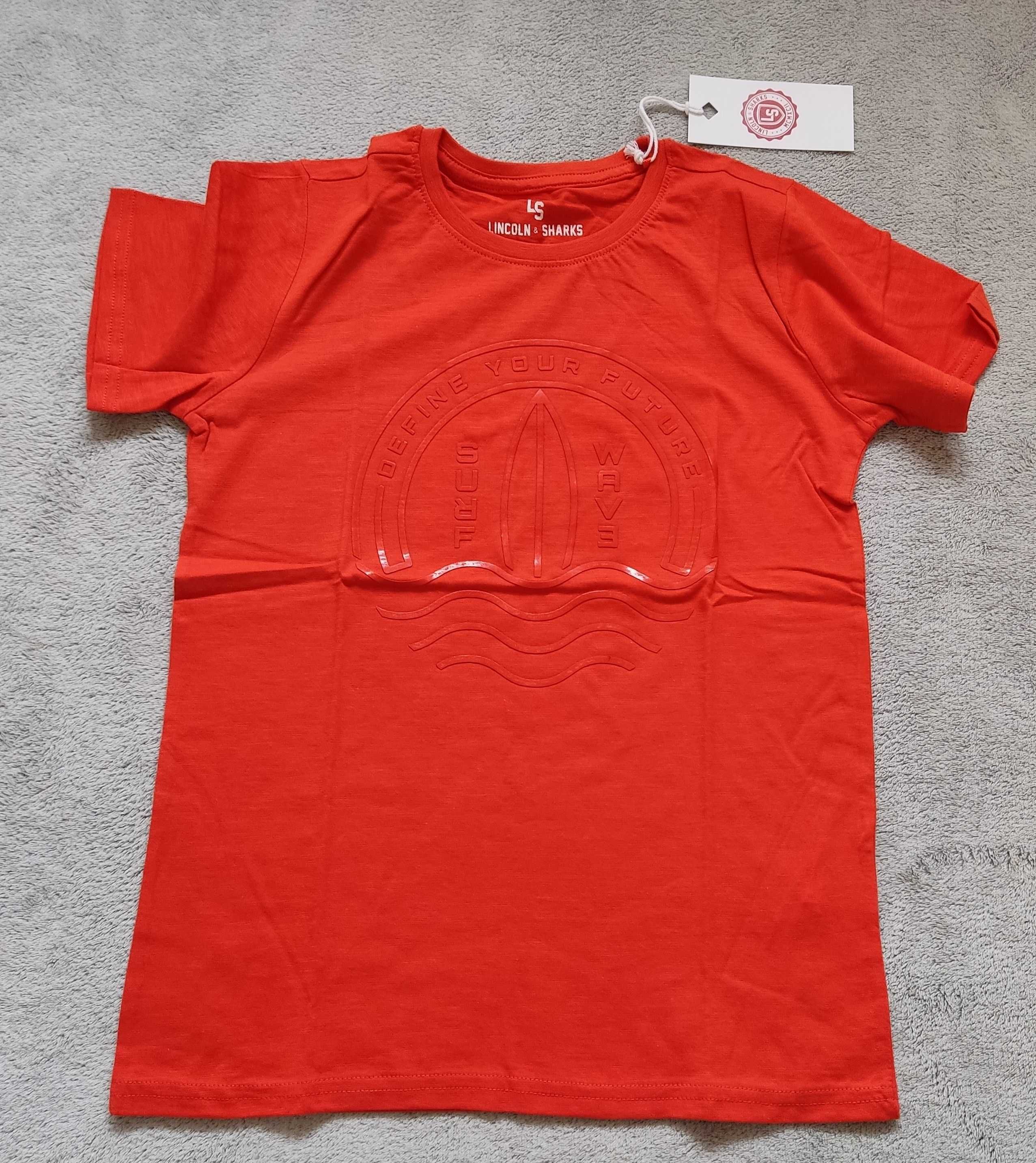 T-shirt r.146 pomarańczowy koszulka lato NOWY