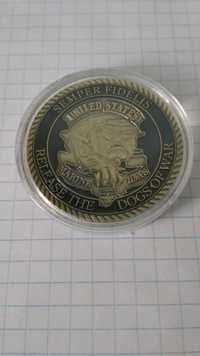 Монета Корпус морської піхоти США. Носоріг, зебра, кит.