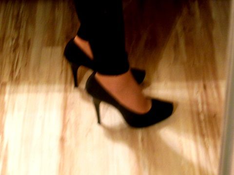 czarne modne wysokie buty na wysokim obcasie szpilki 39 odkryty palec