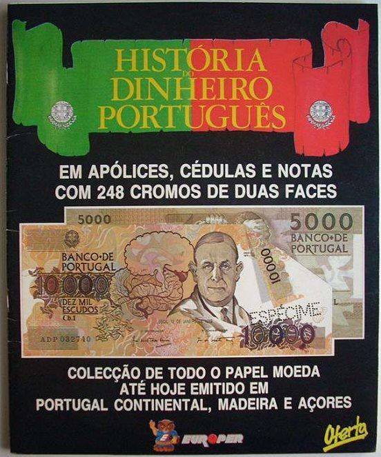 Caderneta Cromos História Dinheiro Português