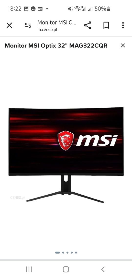 Monitor MSI 32 cale - uszkodzona matryca