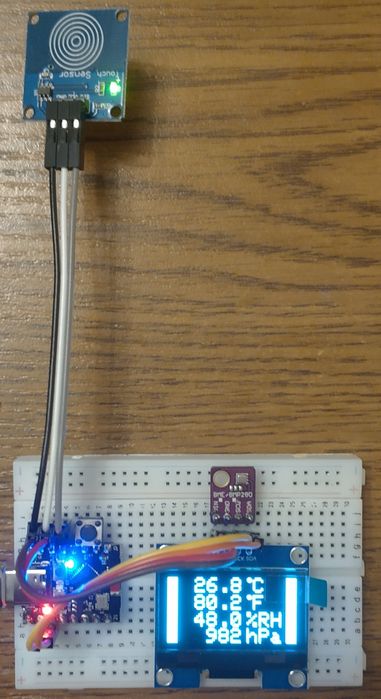 Zestaw edukacyjny Arduino IDE ESP32 C3 BME280 i2c OLED 1,3" i2c touch