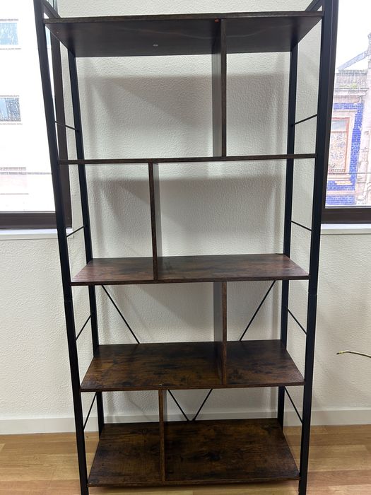 Estantes de estilo industrial, biblioteca de 4 níveis Vasagle