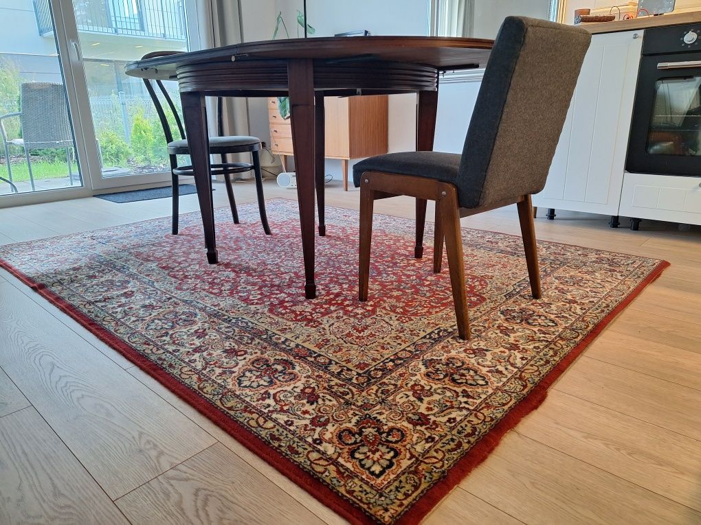 Dywan wełna klasyczny wzór czerwony vintage 1,7x2,4