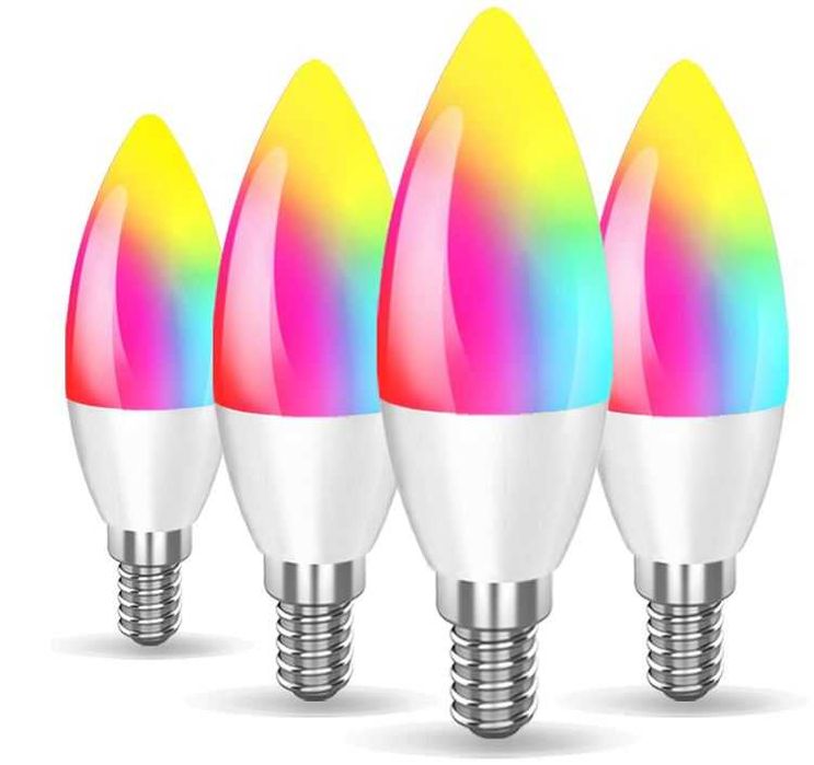Zestaw 4 inteligentnych żarówek RGBCW E14 Wifi 4.9W
