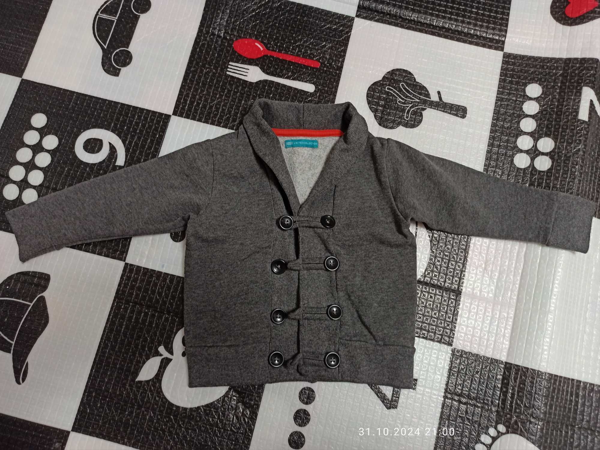 Sweter elegancki 1/1,5 rok 86/92 szary Marks&Spenser