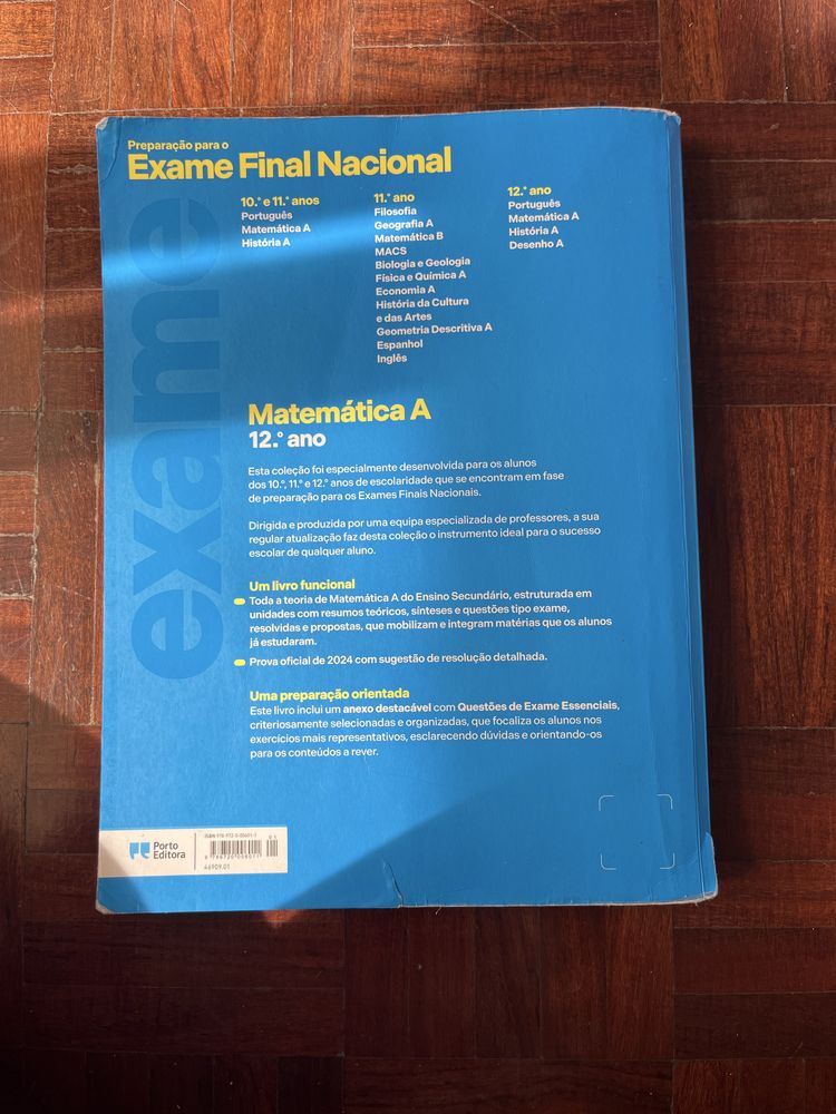 Livro Exame Nacional Matematica A (Porto Editora) 12 ano