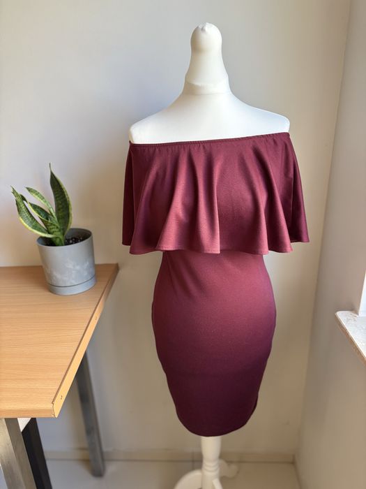 Burgundowa sukienka hiszpanka vubu