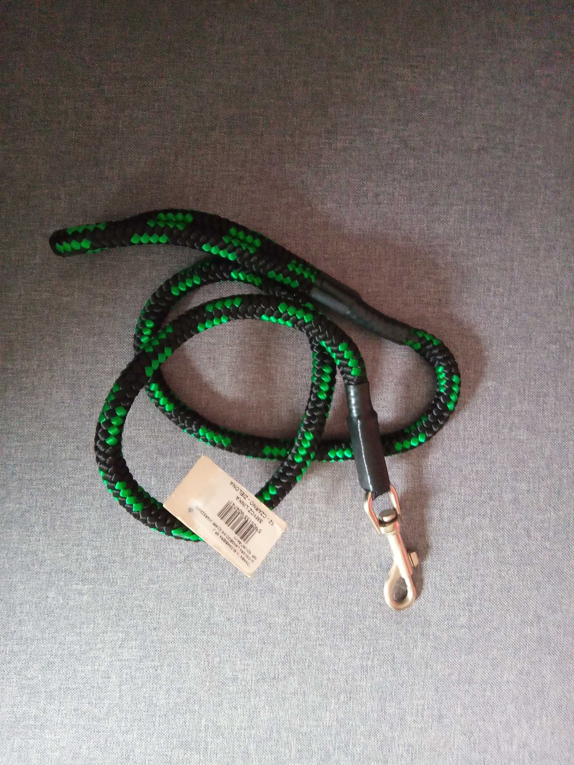 Chaba Smycz Linka 1,2/120 cm czarno-zielona -50%