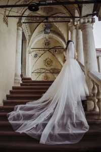 Suknia ślubna księżniczka z odpinanym trenem