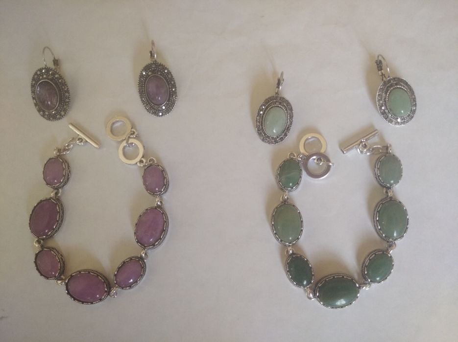 Серьги, браслеты с натуральными камнями