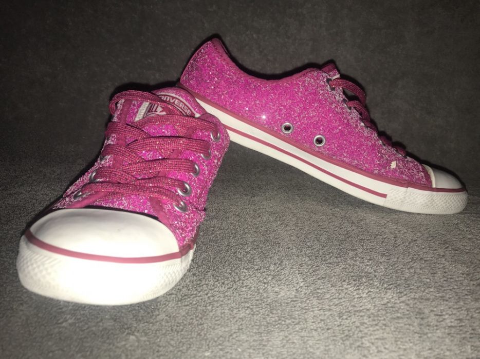 Różowe w cekiny trampki Converse 35,5 wkładka 22,5 cm