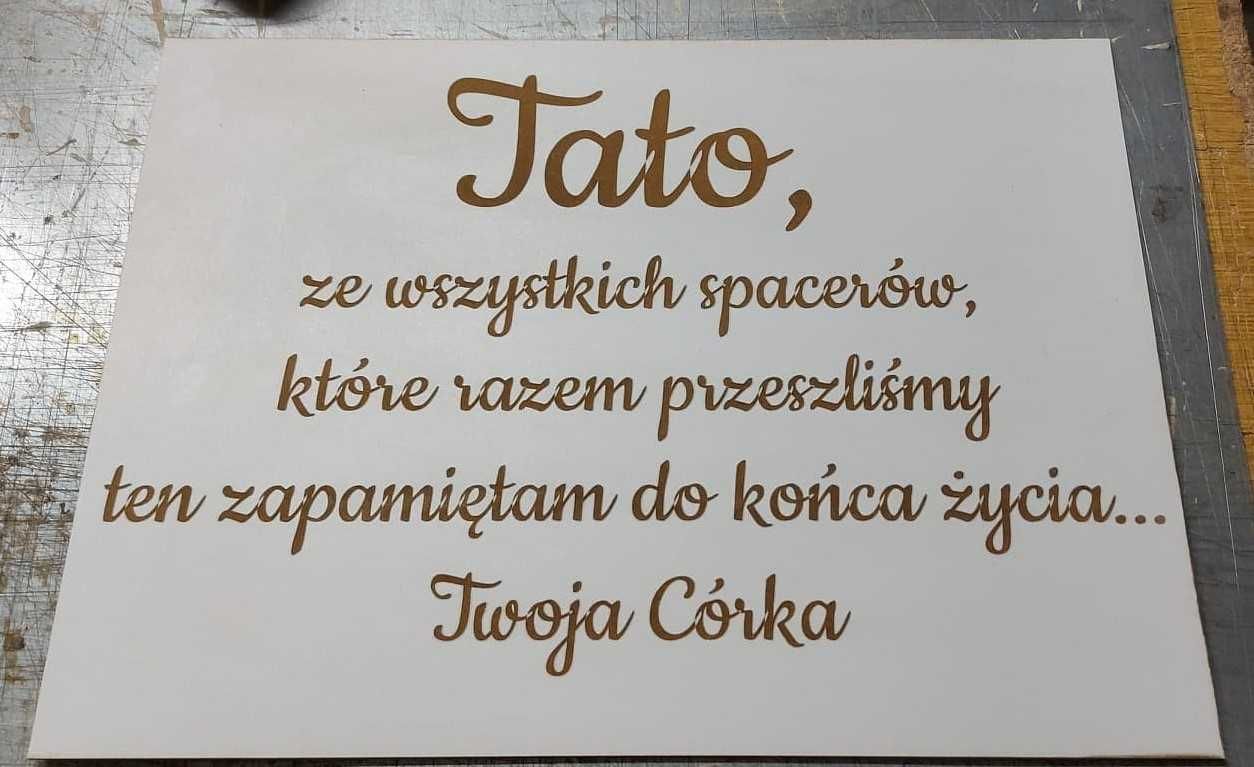 Tabliczka Tato ze wszystkich spacerów ślub 20x30 wesele