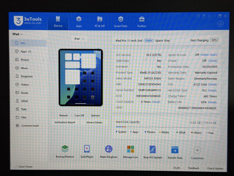 iPad Pro 11 2. gen. (A2230) 128GB - Cellular (LTE) - faktura VAT 23%
