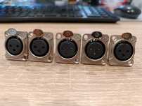RX3FD-NS - Złącze XLR 3P żeńskie panelowe D (srebrne) 5szt