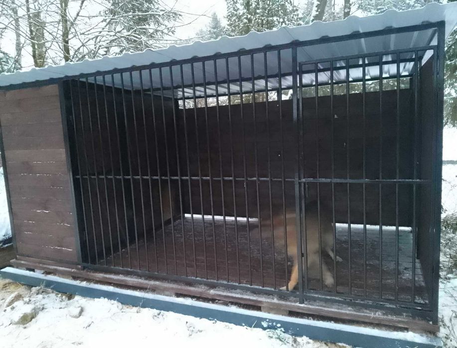 Kojec dla psa 4x2 z ocieplanym pomieszczeniem, ciężki, solidny, ciepły