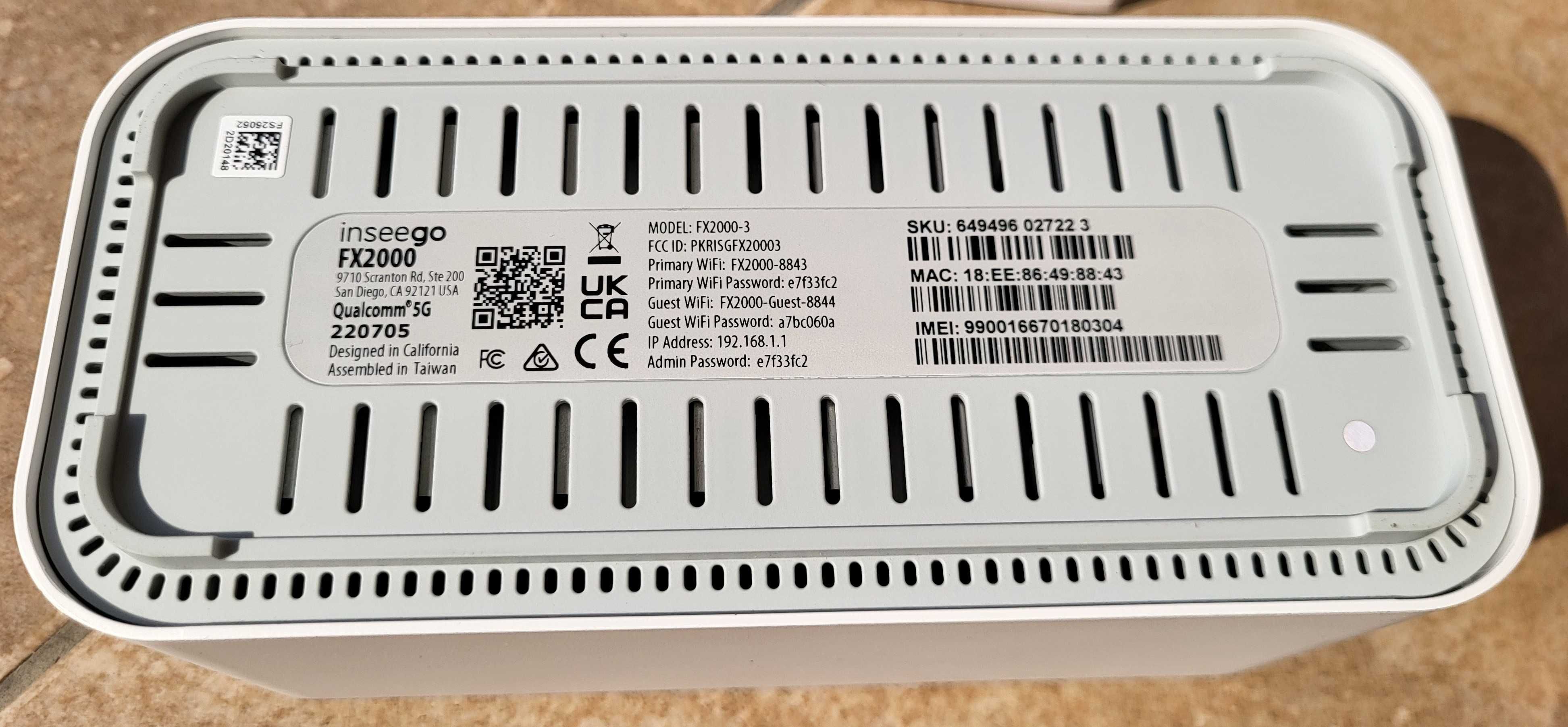 Inseego Router 5G 4G LTE z agregacją WiFi 6 AX WPA3 OpenVPN