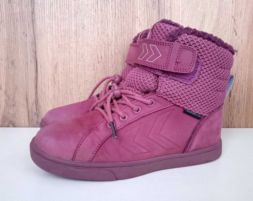 Натуральні дитячі черевики, теплі ботинки на мембрані, нубук, зима, 36