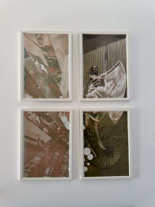 Conjunto de 4 risografias artísticas emolduradas