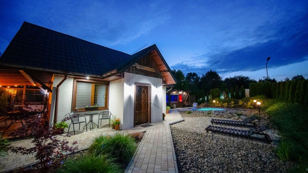 Spa Jacuzzi Sauna Basen Domek w Zaciszu Harklowa ferie wakacje  wynaje