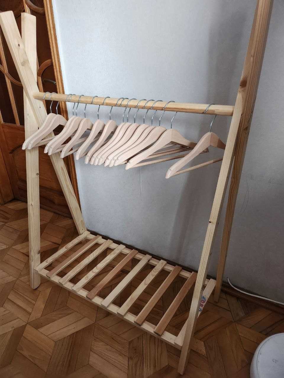 Стійка для одягу підлогова дерев'яна 80х45х150 см - дитяча