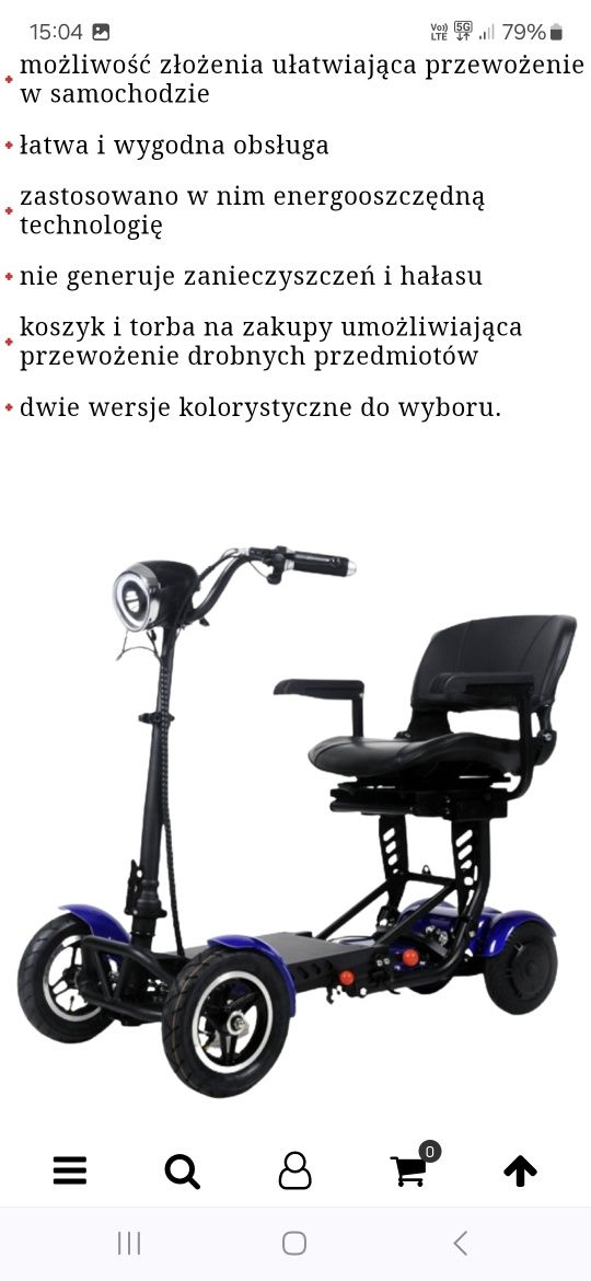 Wózek inwalidzki z napędem elektrycznym - Skuter